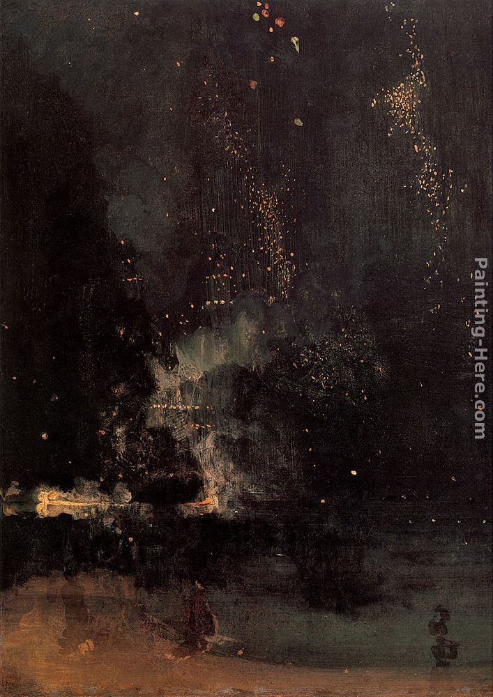 Nocturne in Black and Gold The Falling Rocket painting - James Abbott McNeill Whistler Nocturne in Black and Gold The Falling Rocket art painting